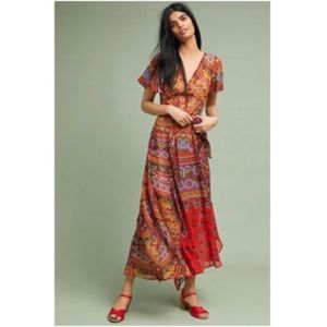 Anthropologie Murol Wrapped Maxi Dress